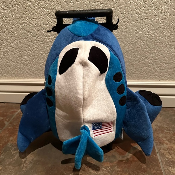 Popatu Blue Airplane Jet Rolling Backpack - Picture 6 of 15